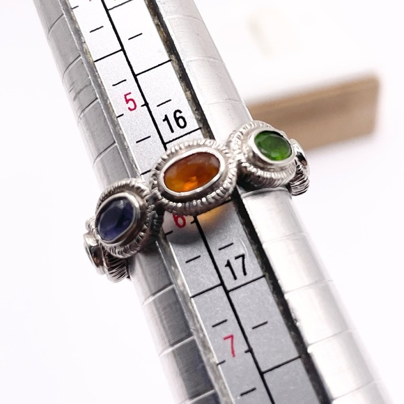Size 6 Multi-gemstone 925 sterling silver eternity band ring - Picture 7 of 7